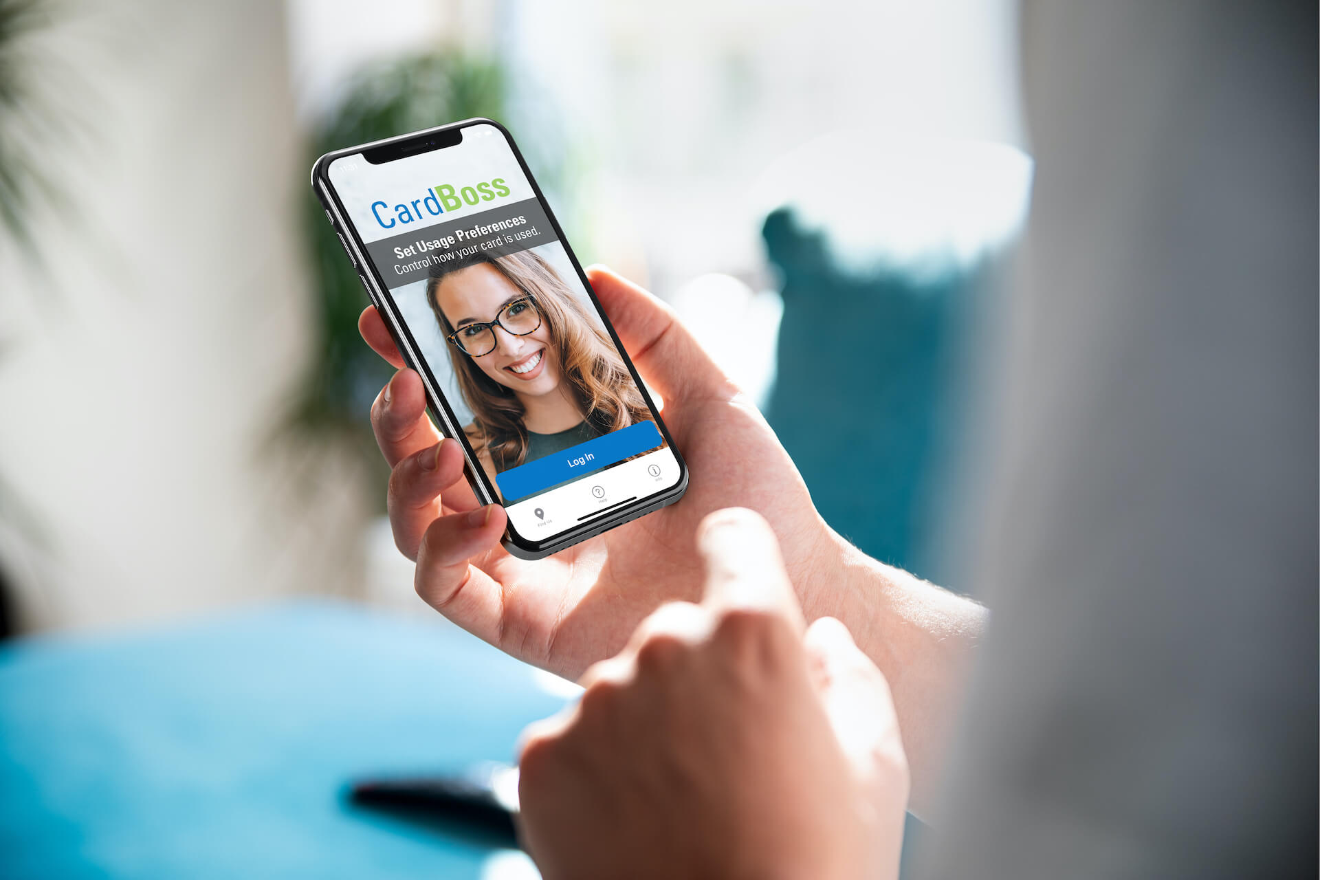 Card Boss app showing on iPhone screen